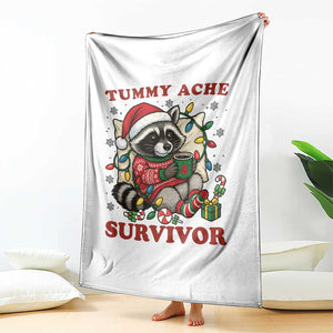 Funny Racoon Christmas Meme Throw Blanket Tummy Ache Survivor TS14 Print Your Wear