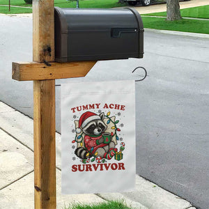 Funny Racoon Christmas Meme Garden Flag Tummy Ache Survivor TS14 Print Your Wear