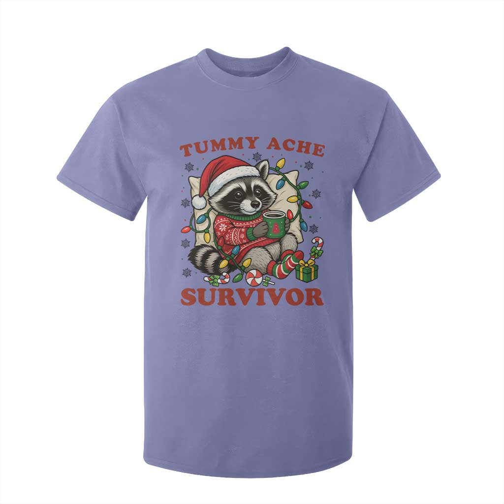 Funny Racoon Christmas Meme T Shirt For Kid Tummy Ache Survivor TS14 Violet Print Your Wear
