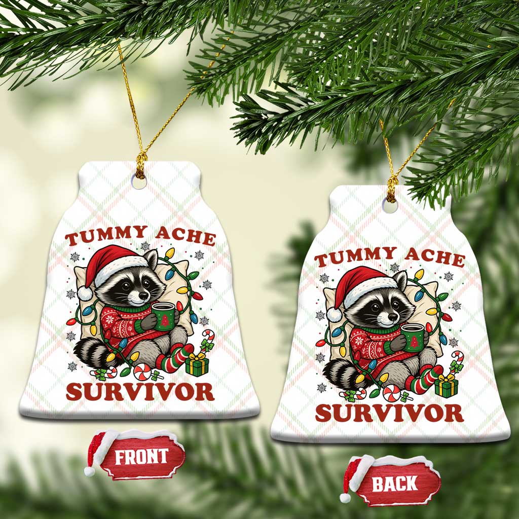 Funny Racoon Xmas Meme Ceramic Ornament Tummy Ache Survivor TS14 Print Your Wear