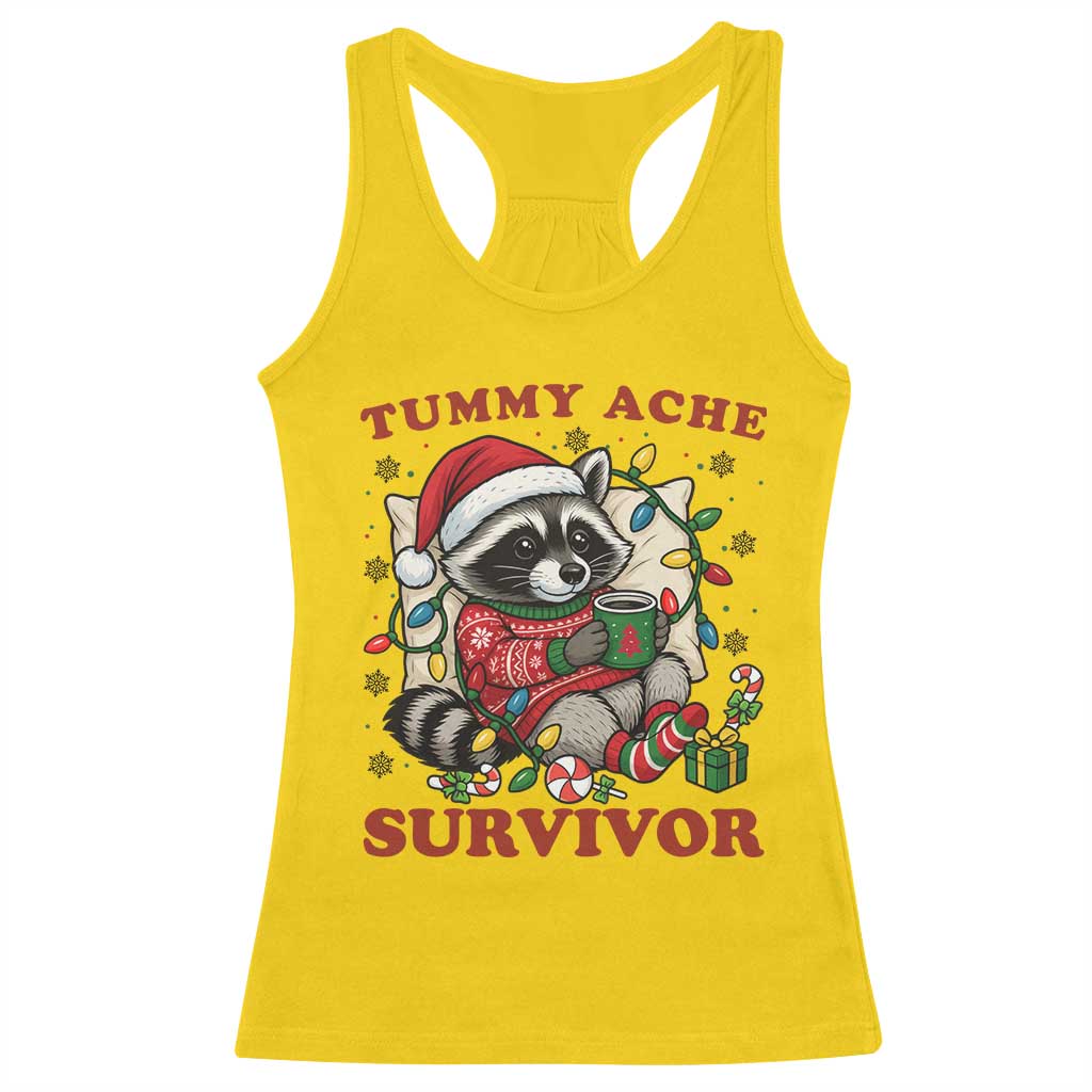 Funny Racoon Christmas Meme Racerback Tank Top Tummy Ache Survivor TS14 Daisy Print Your Wear