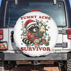 Funny Racoon Christmas Meme Spare Tire Cover Tummy Ache Survivor TS14 No hole White Print Your Wear
