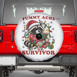 Funny Racoon Christmas Meme Spare Tire Cover Tummy Ache Survivor TS14 White Print Your Wear