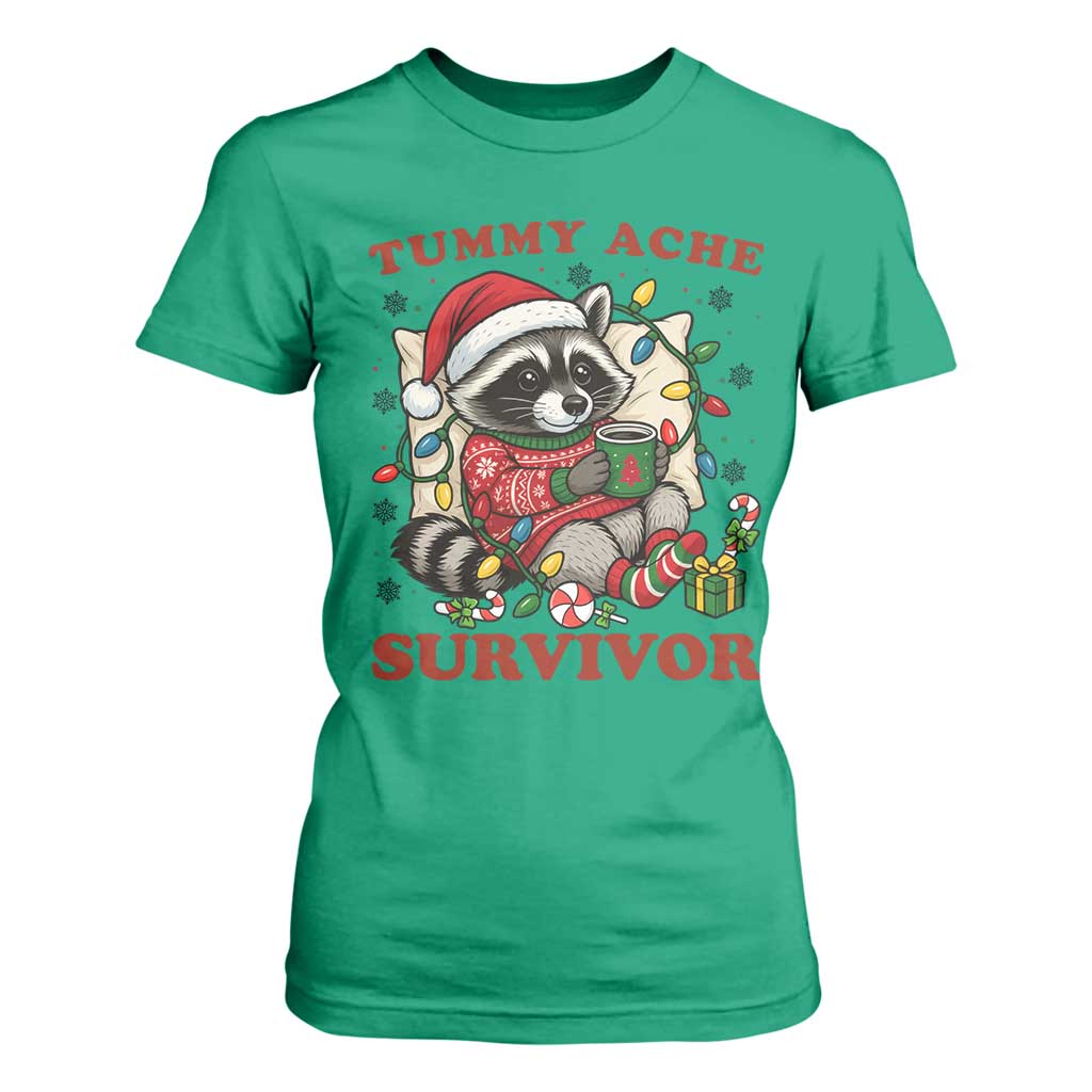 Funny Racoon Christmas Meme T Shirt For Women Tummy Ache Survivor TS14 Irish Green Print Your Wear