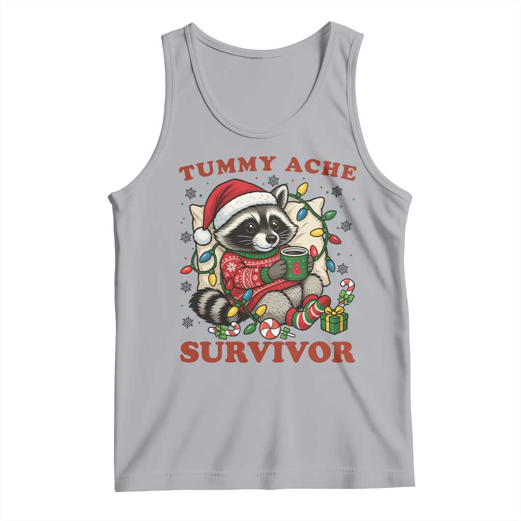 Funny Racoon Christmas Meme Tank Top Tummy Ache Survivor TS14 Athletic Heather Print Your Wear