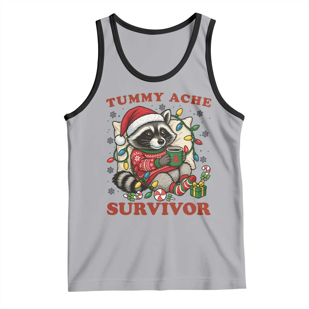Funny Racoon Christmas Meme Tank Top Tummy Ache Survivor TS14 Athletic Heather Black Print Your Wear
