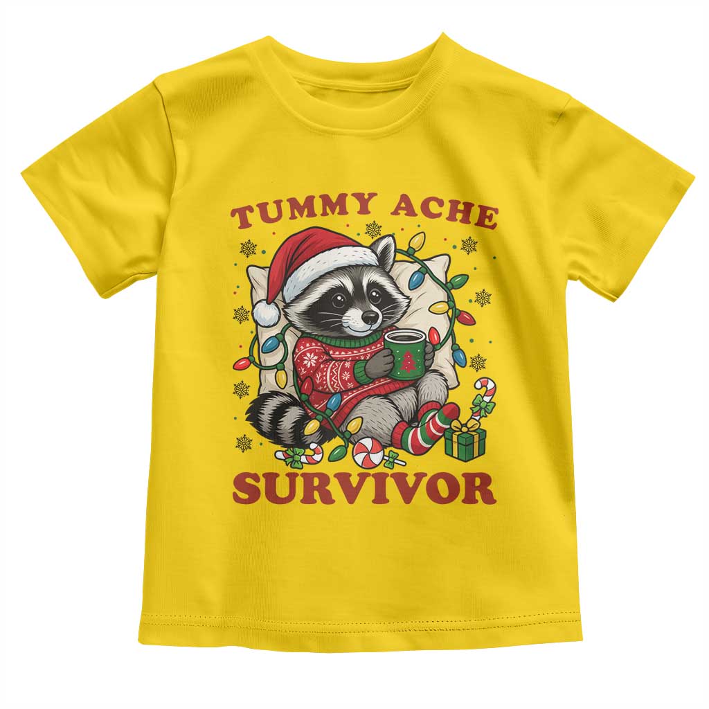 Funny Racoon Christmas Meme Toddler T Shirt Tummy Ache Survivor TS14 Daisy Print Your Wear