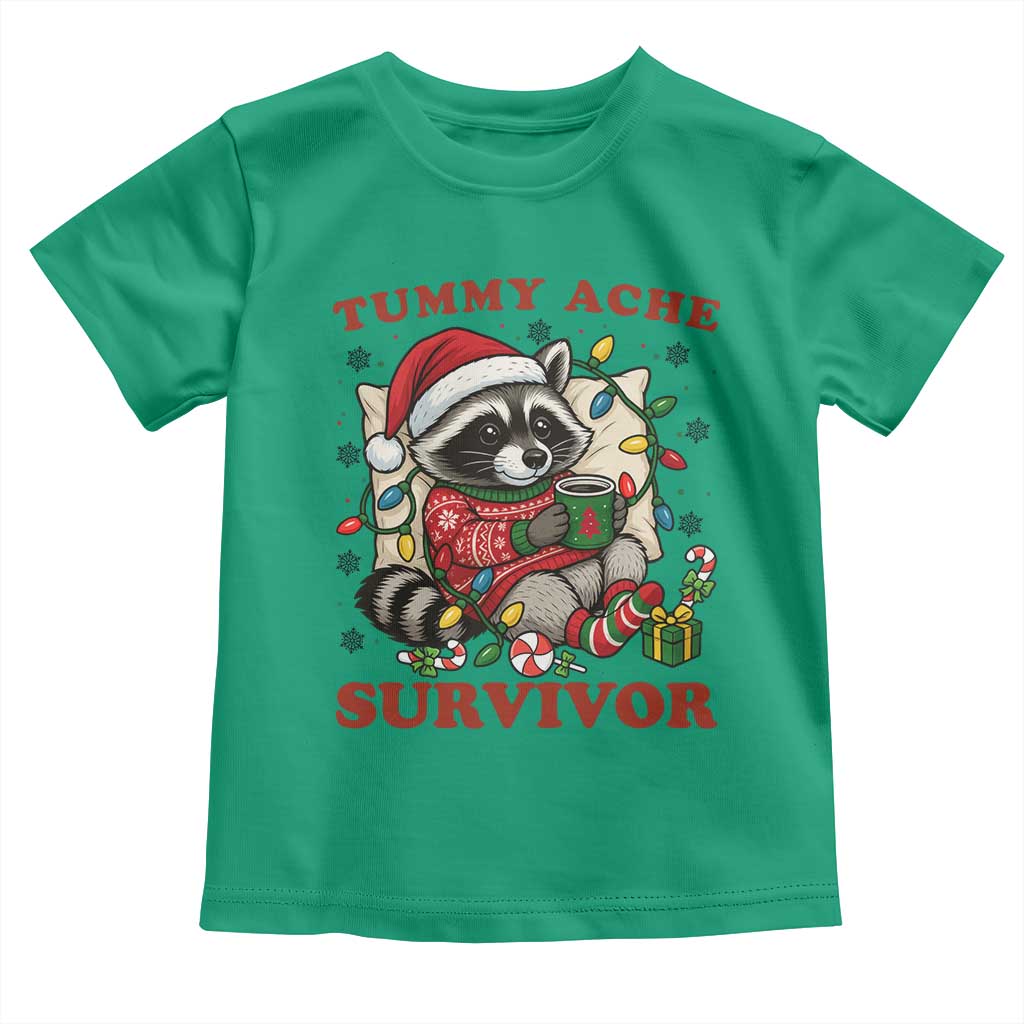 Funny Racoon Christmas Meme Toddler T Shirt Tummy Ache Survivor TS14 Irish Green Print Your Wear