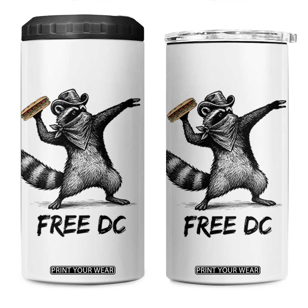 The Sandwich Guy Free DC 4 in 1 Can Cooler Tumbler Funny Racoon Meme - Print Your Wear