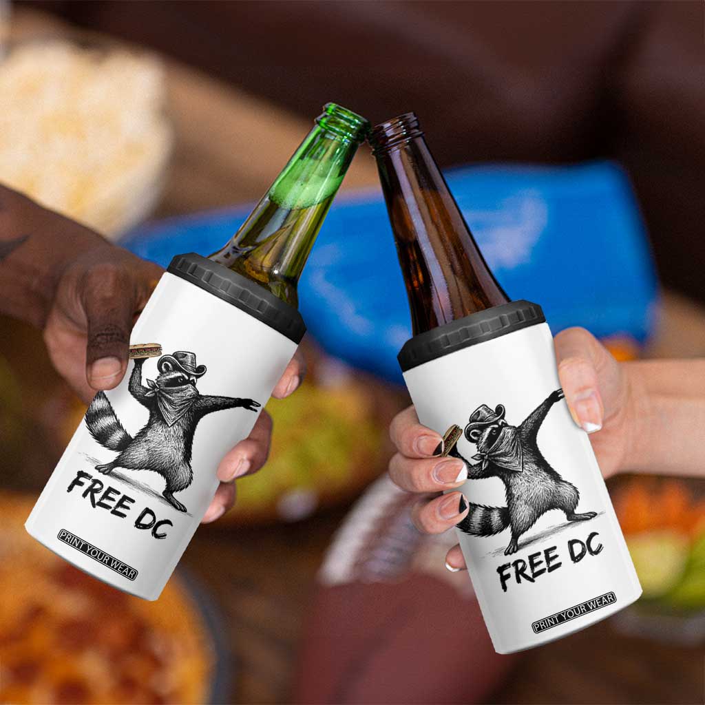 The Sandwich Guy Free DC 4 in 1 Can Cooler Tumbler Funny Racoon Meme - Print Your Wear