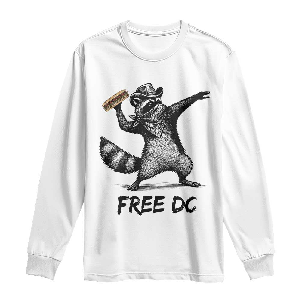 The Sandwich Guy Free DC Long Sleeve Shirt Funny Racoon Meme - Print Your Wear