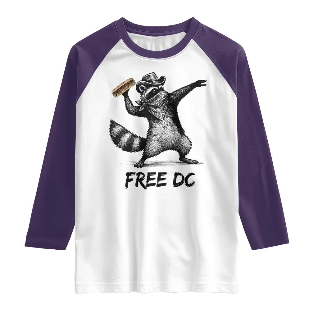 The Sandwich Guy Free DC Raglan Shirt Funny Racoon Meme TS14 White Purple Print Your Wear