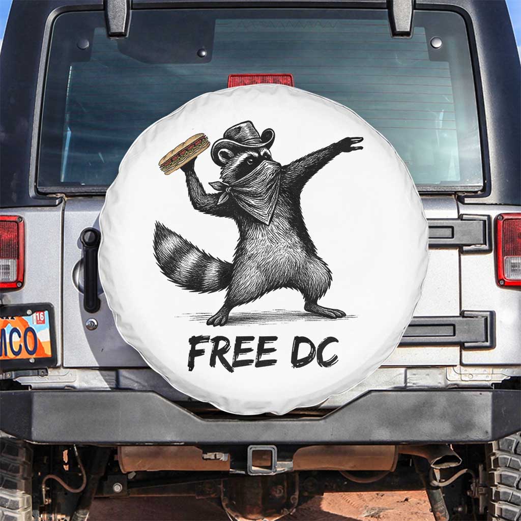 The Sandwich Guy Free DC Spare Tire Cover Funny Racoon Meme TS14 No hole White Print Your Wear