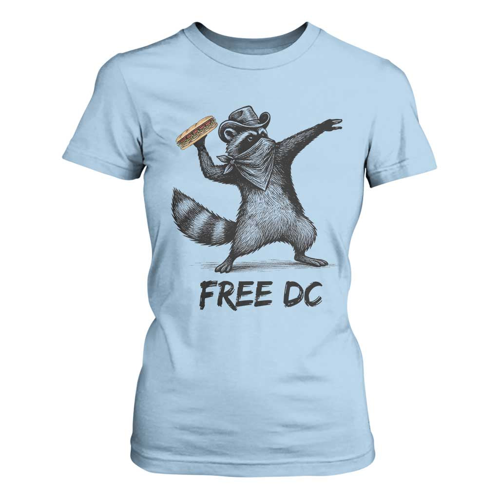 The Sandwich Guy Free DC T Shirt For Women Funny Racoon Meme TS14 Light Blue Print Your Wear
