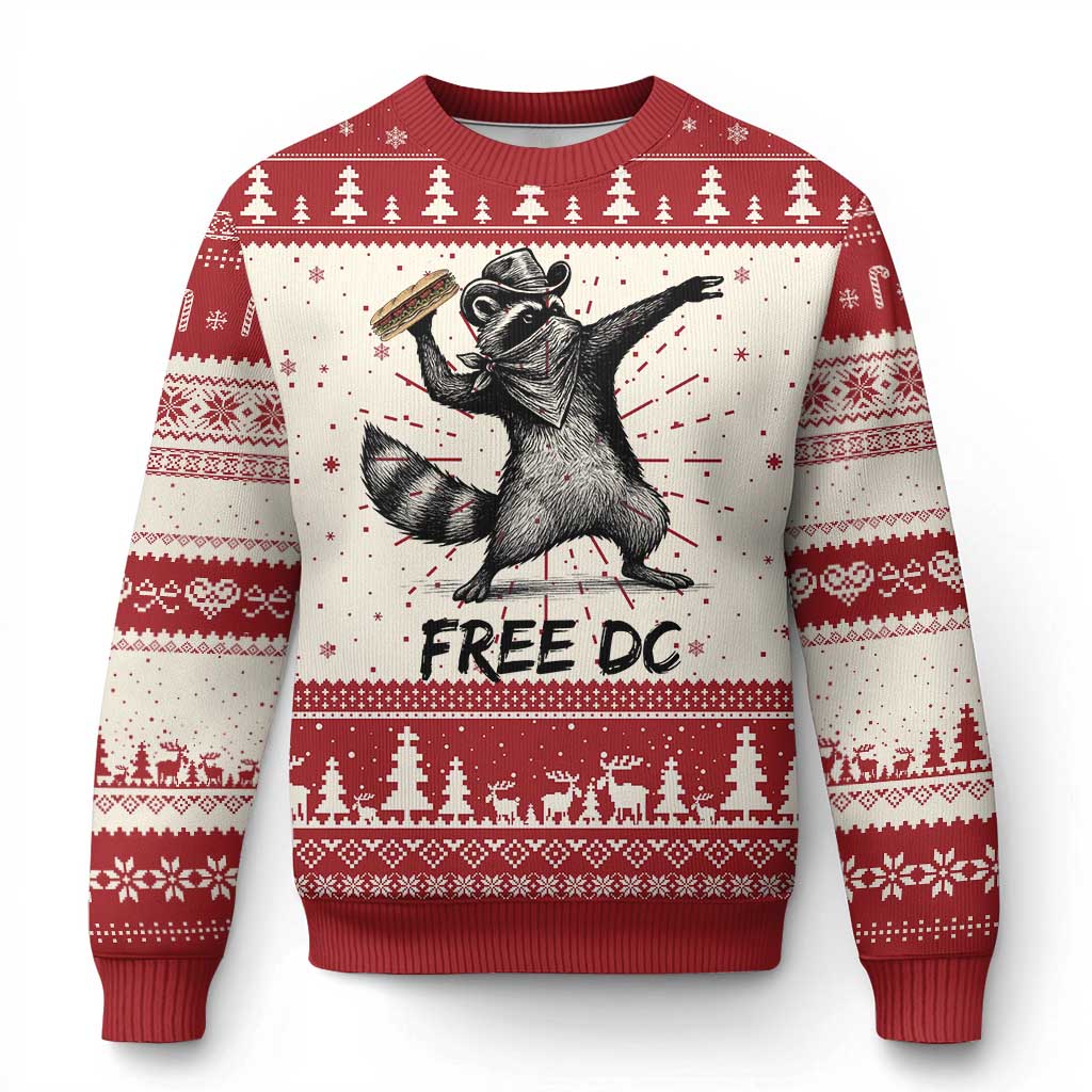 The Sandwich Guy Free DC Knit Sweatshirt Funny Racoon Meme TS14 Red Print Your Wear