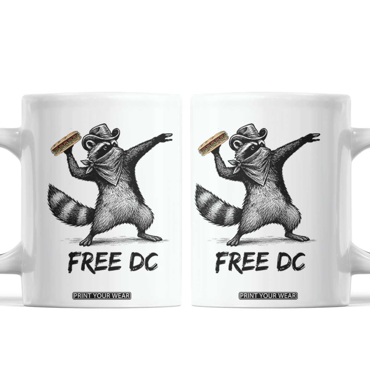 The Sandwich Guy Free DC Coffee Mug Funny Racoon Meme - Print Your Wear