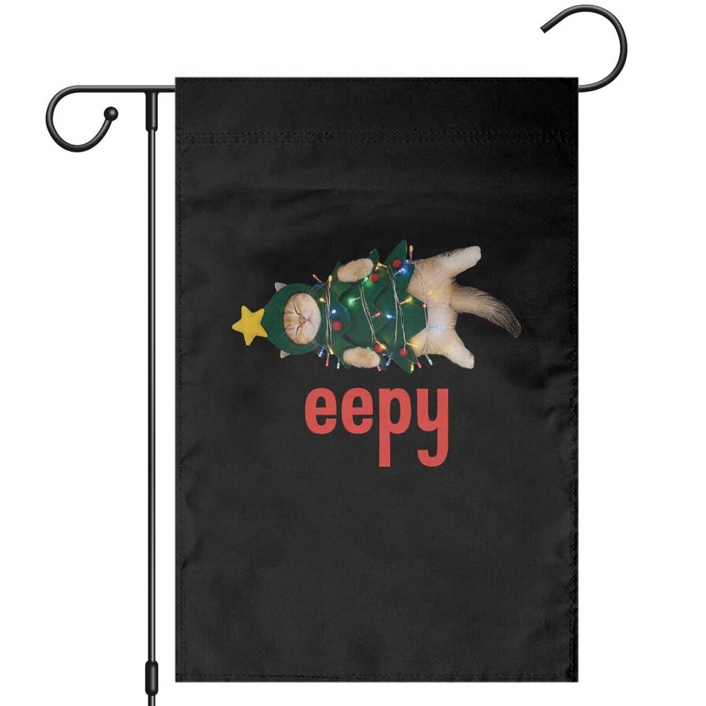 Cat Christmas Meme Garden Flag Eepy Kitten Silly Sleepy TS14 Black Print Your Wear
