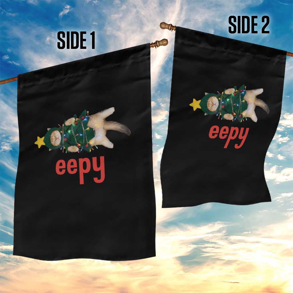 Cat Christmas Meme Garden Flag Eepy Kitten Silly Sleepy TS14 Print Your Wear