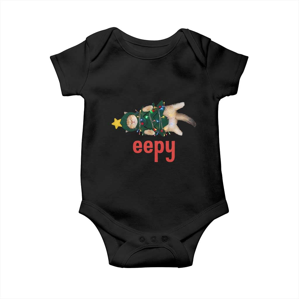 Cat Christmas Meme Baby Onesie Eepy Kitten Silly Sleepy TS14 Black Print Your Wear