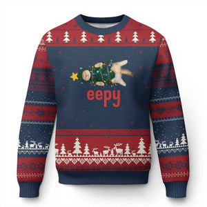 Cat Xmas Meme Ugly Christmas Sweater Eepy Kitten Silly Sleepy TS14 Navy Red Print Your Wear