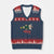 Cat Xmas Meme V-Neck Knit Sweater Vest Eepy Kitten Silly Sleepy TS14 Navy Red Print Your Wear