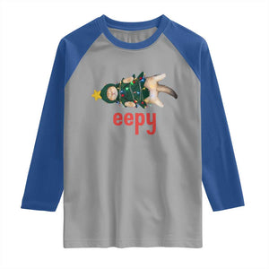 Cat Christmas Meme Raglan Shirt Eepy Kitten Silly Sleepy TS14 Sport Gray Royal Print Your Wear