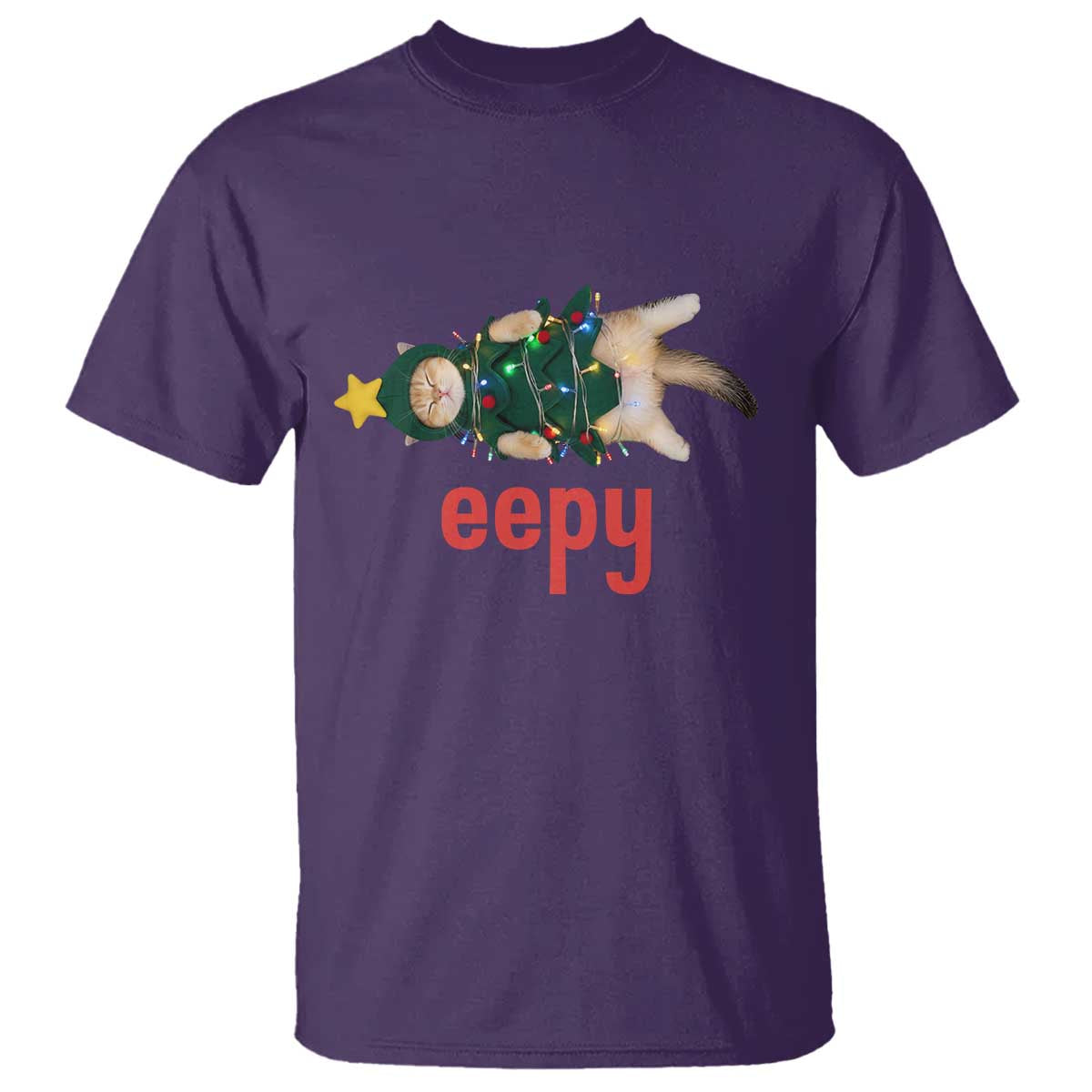 Cat Christmas Meme T Shirt Eepy Kitten Silly Sleepy TS14 Purple Print Your Wear