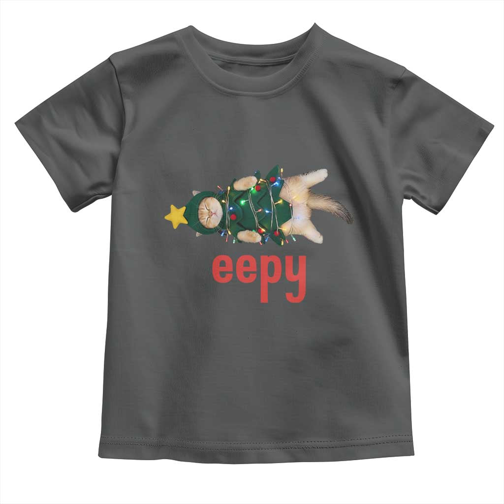 Cat Christmas Meme Toddler T Shirt Eepy Kitten Silly Sleepy TS14 Dark Heather Print Your Wear
