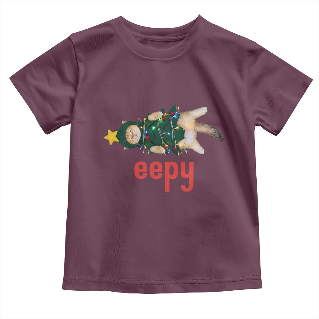 Cat Christmas Meme Toddler T Shirt Eepy Kitten Silly Sleepy TS14 Maroon Print Your Wear
