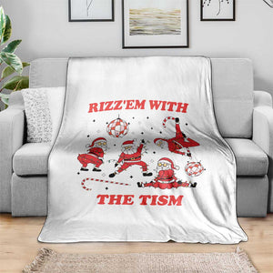 Funny Santa Christmas Throw Blanket Rizz Em With The Tism TS14 Print Your Wear