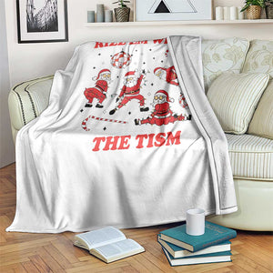 Funny Santa Christmas Throw Blanket Rizz Em With The Tism TS14 Print Your Wear