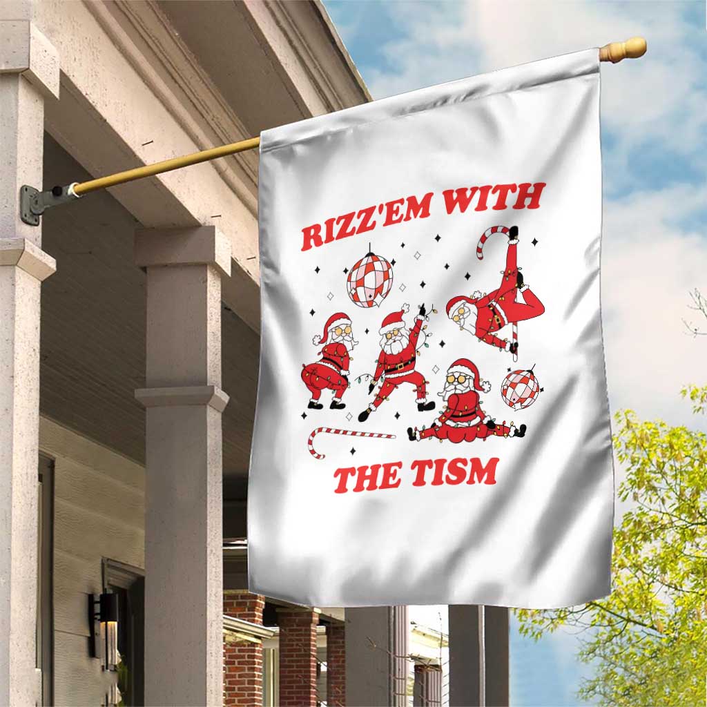 Funny Santa Christmas Garden Flag Rizz Em With The Tism TS14 Print Your Wear