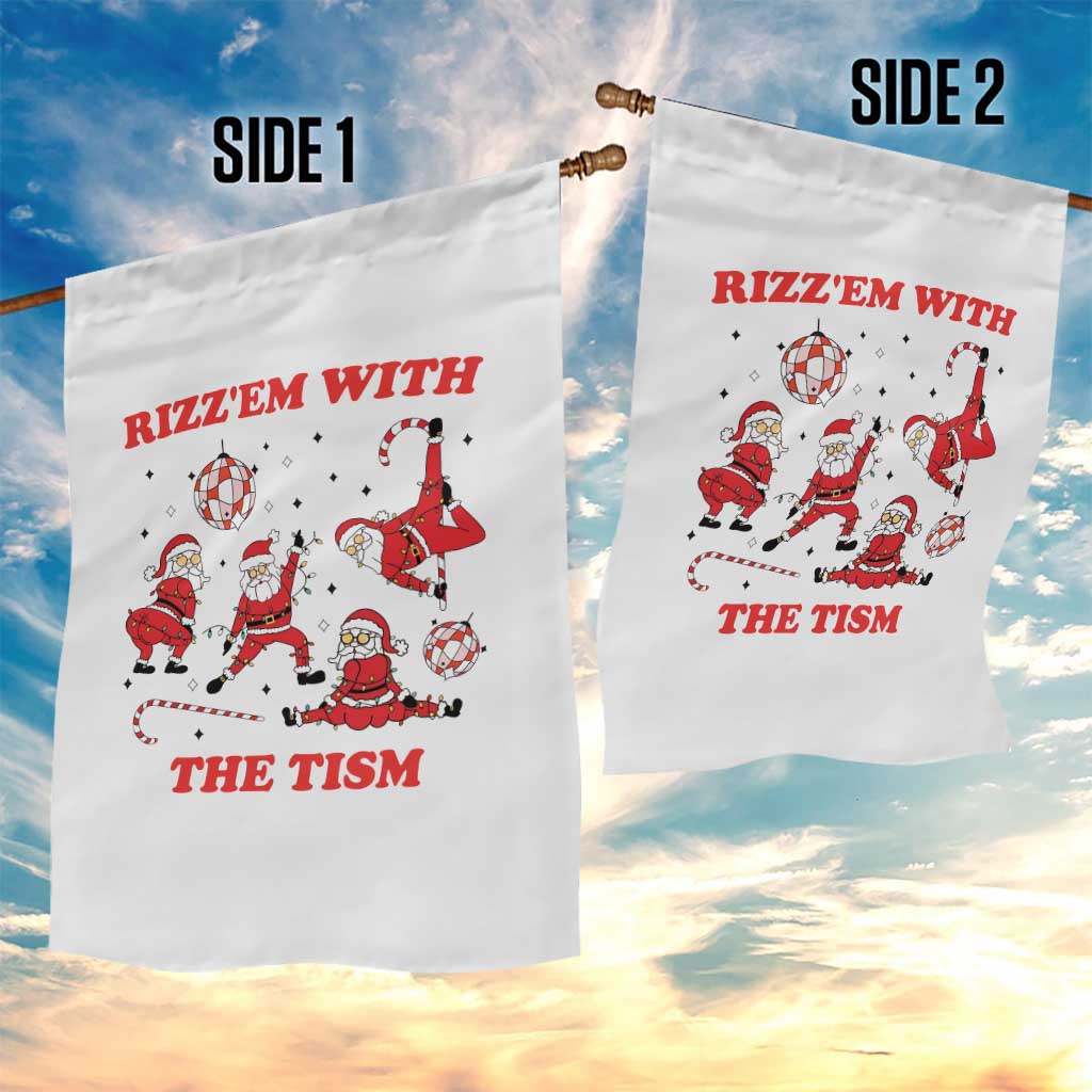 Funny Santa Christmas Garden Flag Rizz Em With The Tism TS14 Print Your Wear