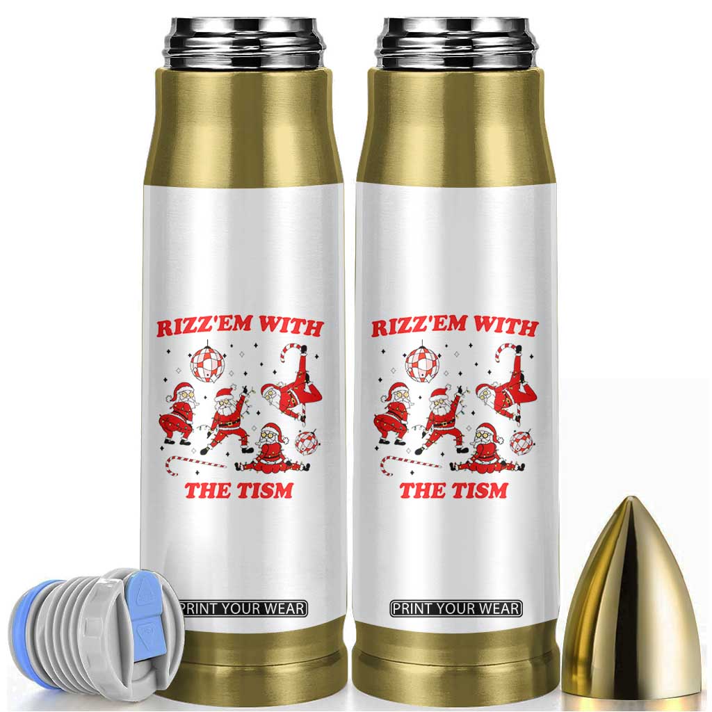 Funny Santa Christmas Bullet Tumbler Rizz Em With The Tism TS14 White Print Your Wear