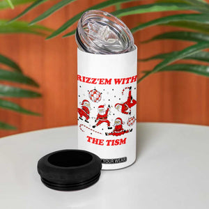 Funny Santa Christmas 4 in 1 Can Cooler Tumbler Rizz Em With The Tism TS14 Print Your Wear
