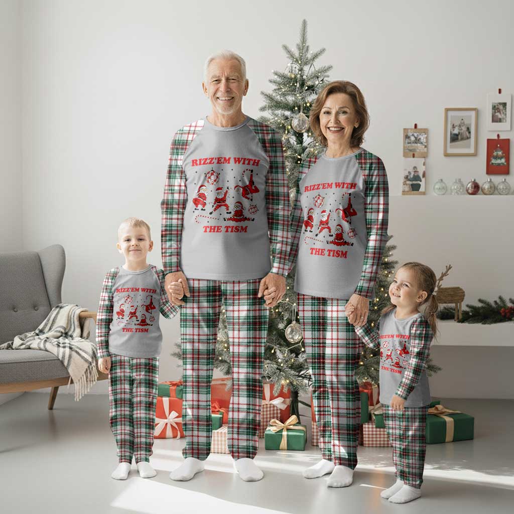 Funny Santa Christmas Plaid Pajama Set Rizz Em With The Tism TS14 Christmas Plaid Print Your Wear