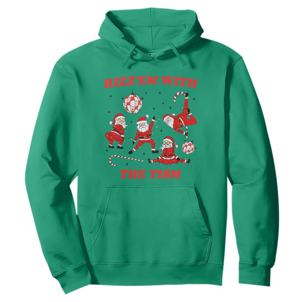 Funny Santa Christmas Hoodie Rizz Em With The Tism TS14 Irish Green Print Your Wear