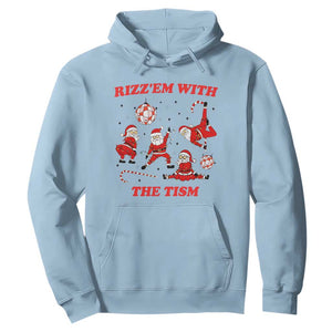 Funny Santa Christmas Hoodie Rizz Em With The Tism TS14 Light Blue Print Your Wear