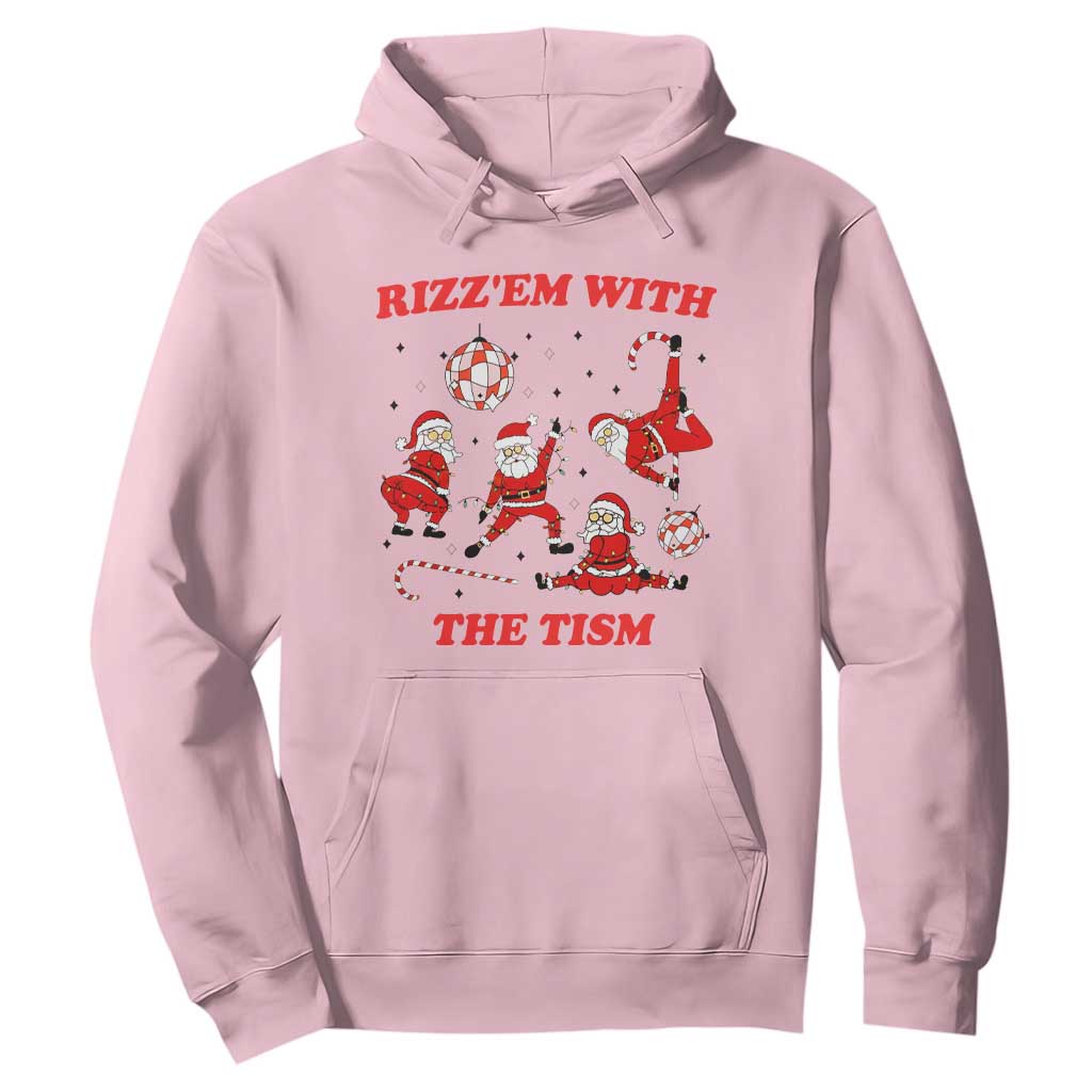 Funny Santa Christmas Hoodie Rizz Em With The Tism TS14 Light Pink Print Your Wear