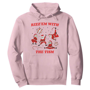 Funny Santa Christmas Hoodie Rizz Em With The Tism TS14 Light Pink Print Your Wear
