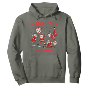 Funny Santa Christmas Hoodie Rizz Em With The Tism TS14 Military Green Print Your Wear