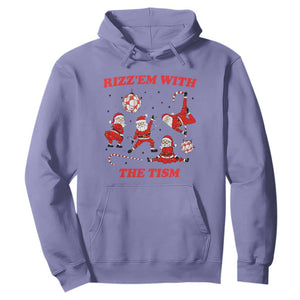 Funny Santa Christmas Hoodie Rizz Em With The Tism TS14 Violet Print Your Wear