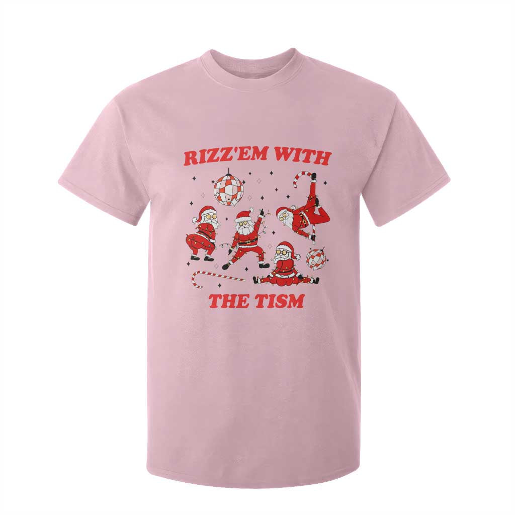 Funny Santa Christmas T Shirt For Kid Rizz Em With The Tism TS14 Light Pink Print Your Wear