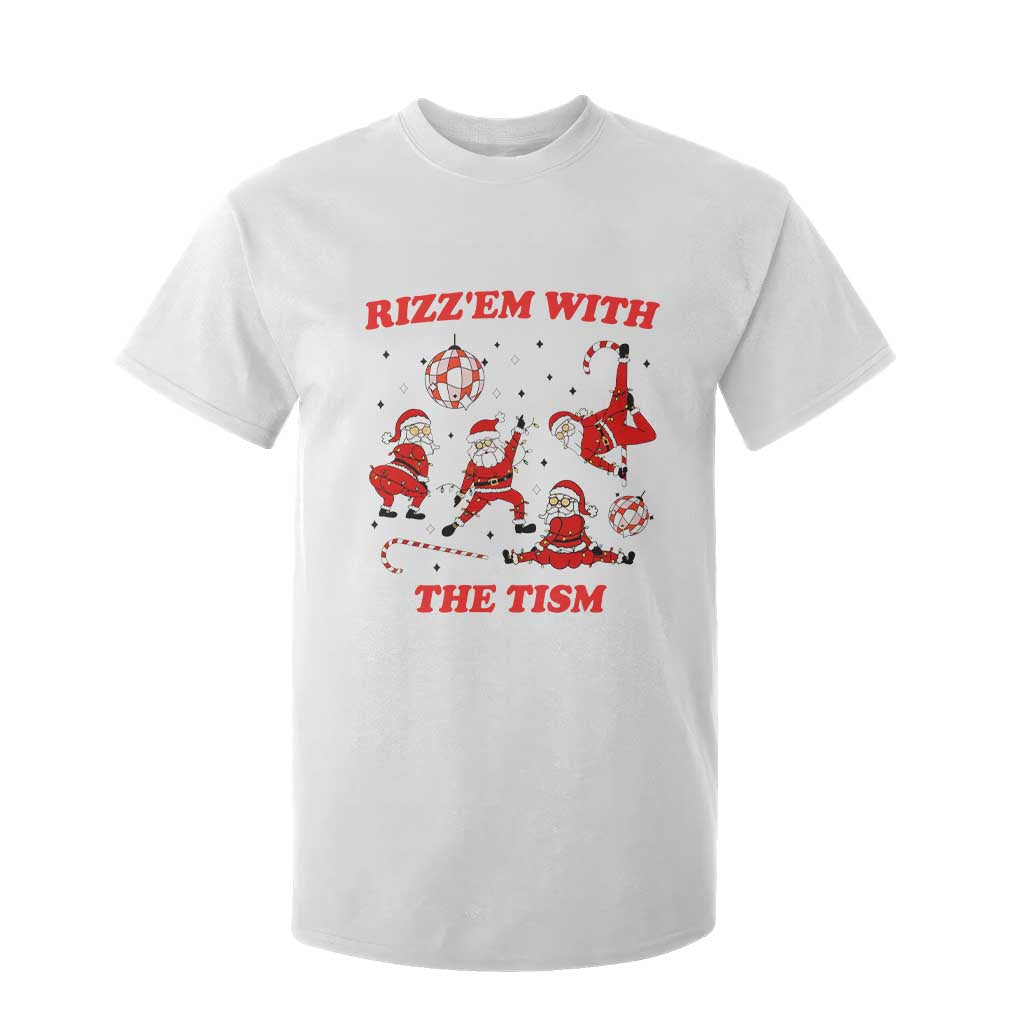 Funny Santa Christmas T Shirt For Kid Rizz Em With The Tism TS14 White Print Your Wear