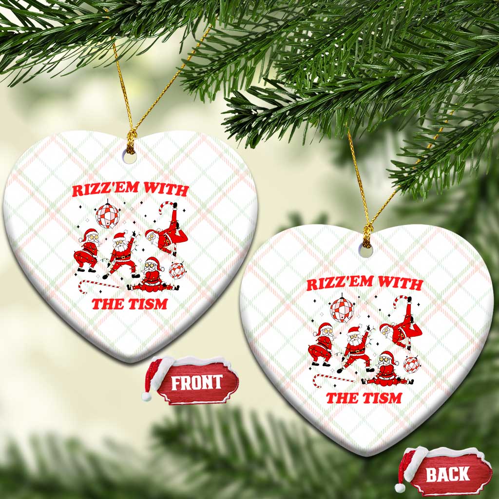 Funny Santa Xmas Ceramic Ornament Rizz Em With The Tism TS14 Print Your Wear