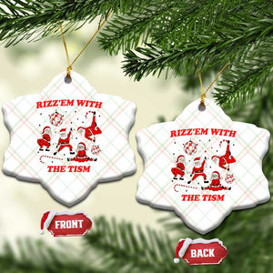 Funny Santa Xmas Ceramic Ornament Rizz Em With The Tism TS14 Print Your Wear