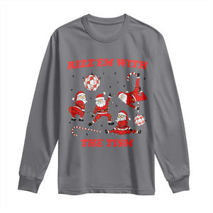 Funny Santa Christmas Long Sleeve Shirt Rizz Em With The Tism TS14 Charcoal Print Your Wear