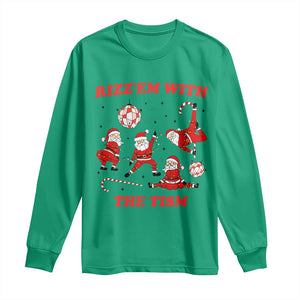 Funny Santa Christmas Long Sleeve Shirt Rizz Em With The Tism TS14 Irish Green Print Your Wear