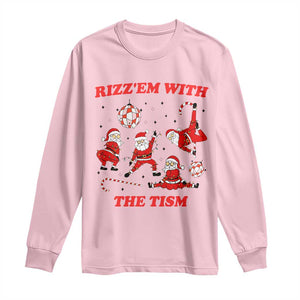 Funny Santa Christmas Long Sleeve Shirt Rizz Em With The Tism TS14 Light Pink Print Your Wear