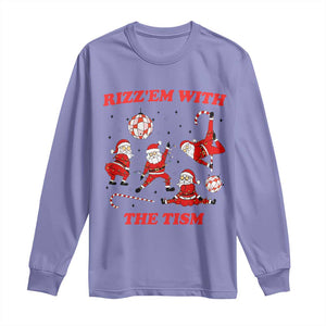 Funny Santa Christmas Long Sleeve Shirt Rizz Em With The Tism TS14 Violet Print Your Wear